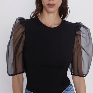 !!! SOLD !!!  Zara organza sleeve top